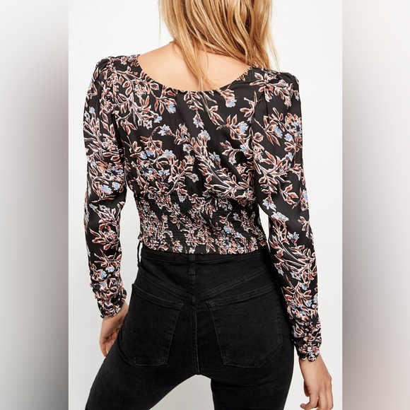 Free People printed Santiago Black Blouse - Picture 4 of 6